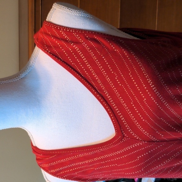 MAURICES Modal Red TANK with metallic gold painted accents size XXL - Picture 2 of 8
